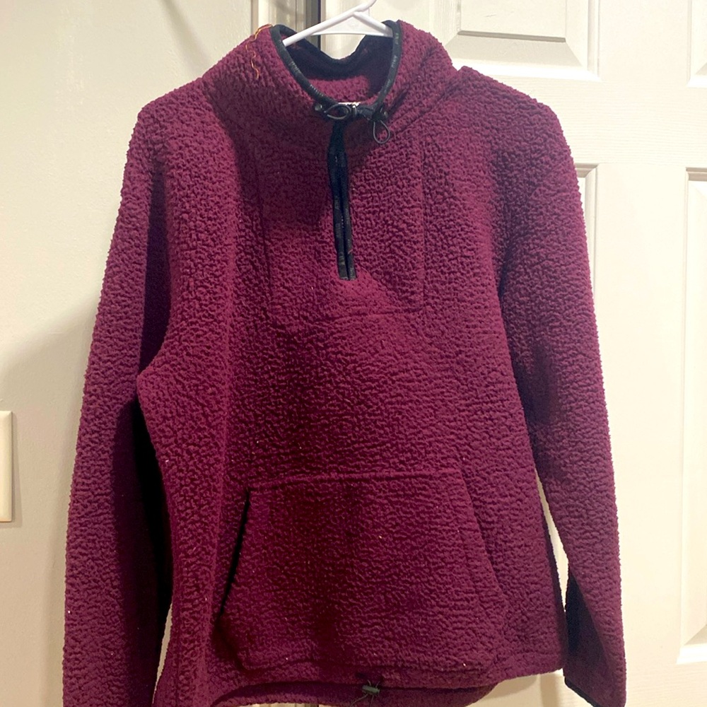 Pink Maroon sweatshirt pullover half-zip